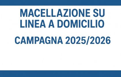 Campagna suini a domicilio 2025/2026