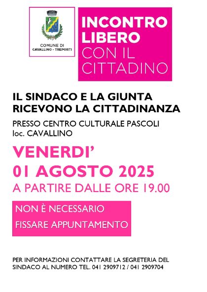 Incontro Libero con il cittadino Incontro Libero con il cittadino