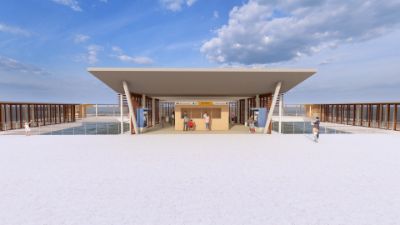 Render_imbarcadero_vista terra_Punta Sabbioni