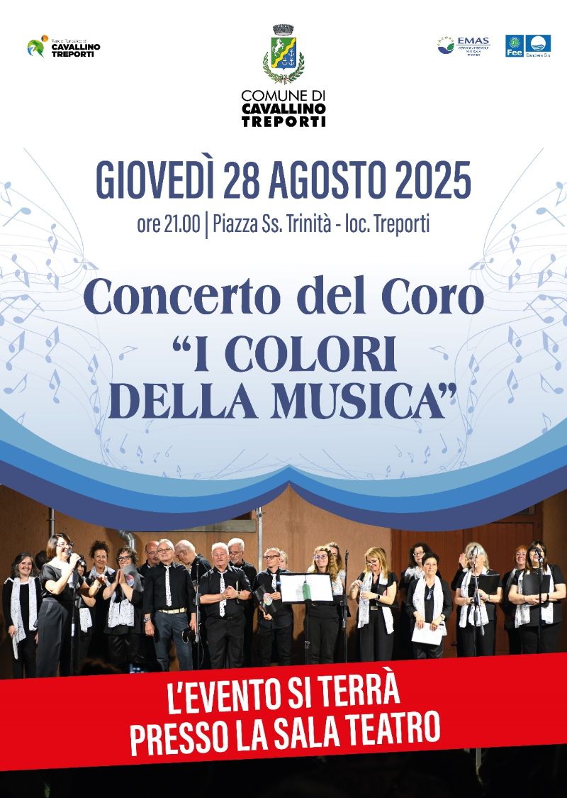 Concerto del coro I Colori della Musica 28.08.2025 spostato sala teatro