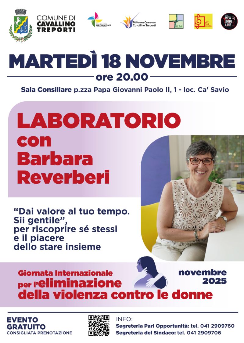 Locandina Laboratorio con Barbara Reverberi 18.11 Locandina Laboratorio con Barbara Reverberi 18.11