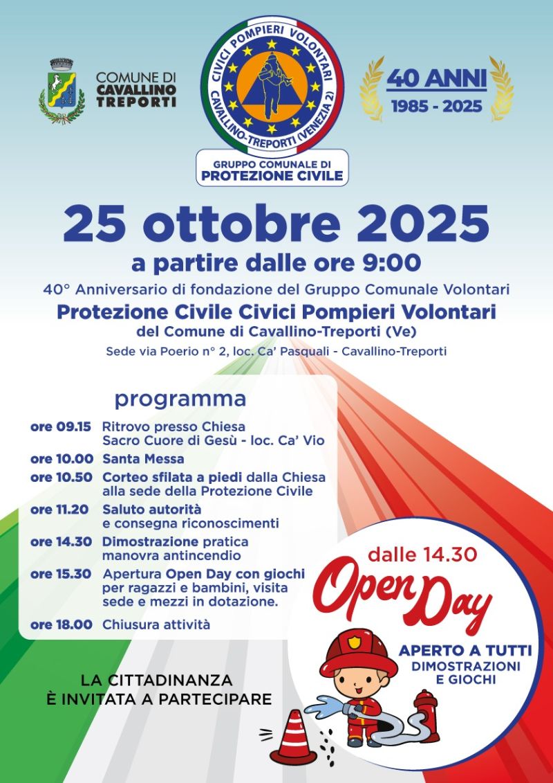 Locandina 40° Anniversario Civici Pompieri Volontari