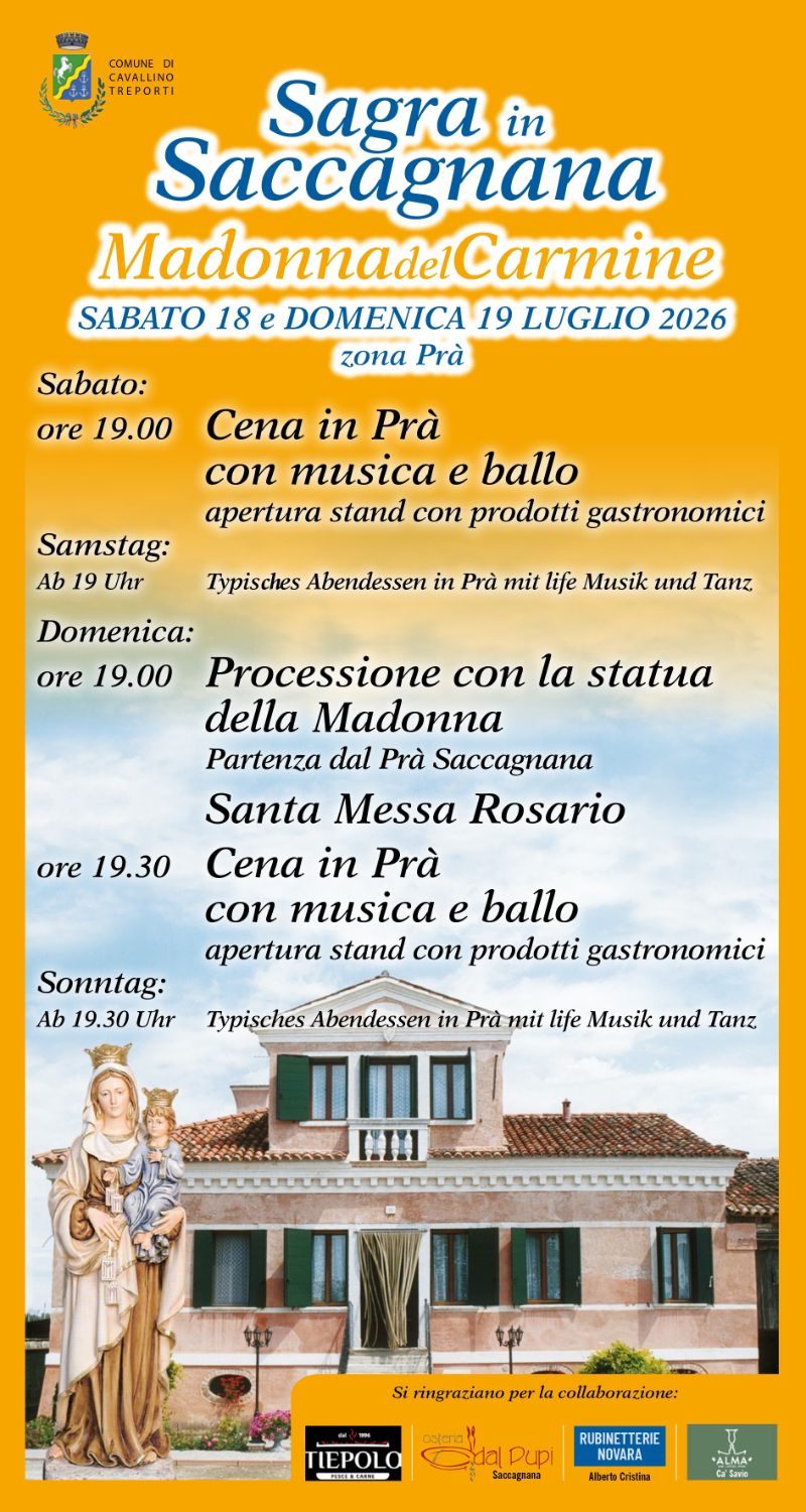 Sagra Saccagnana 18 e 19 luglio