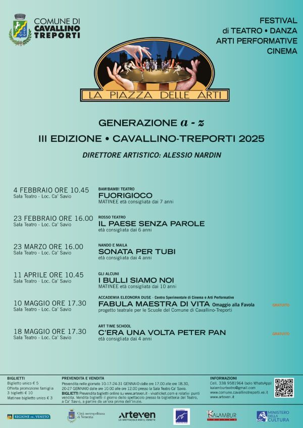 Locandina rassegna teatrale bambini 2025