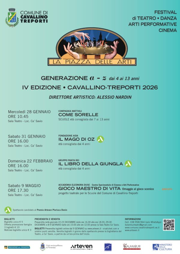 Locandina rassegna teatrale bambini 2026